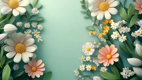 Garden Blooms in Soft Pastel Harmony.