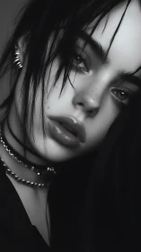 Moody monochrome portrait captures raw, introspective beauty