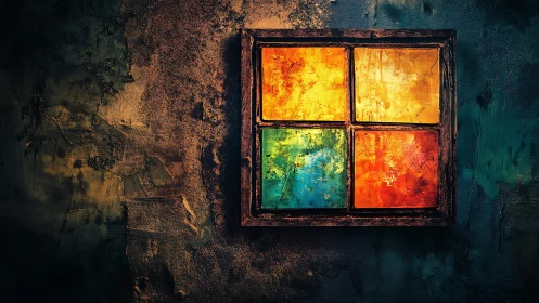 Weathered color window remembers forgotten digital sunsets