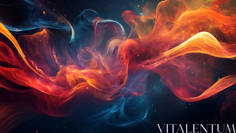 Abstract fluid dynamics visualization with chromatic separation.