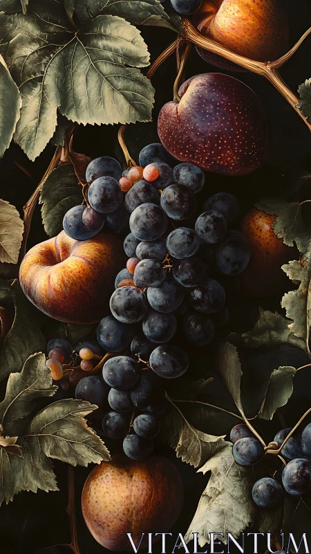 Orchard Nocturne with Grapes, Peaches, and Secret Stars.