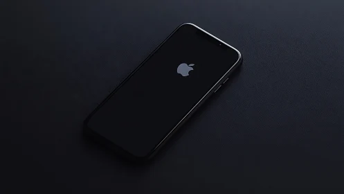 Sleek Apple iPhone Rests on Dark Surface with Timeless Appeal