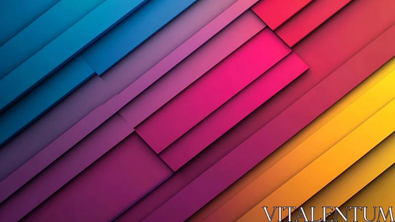 Layered diagonal geometric stripes in bright gradients.