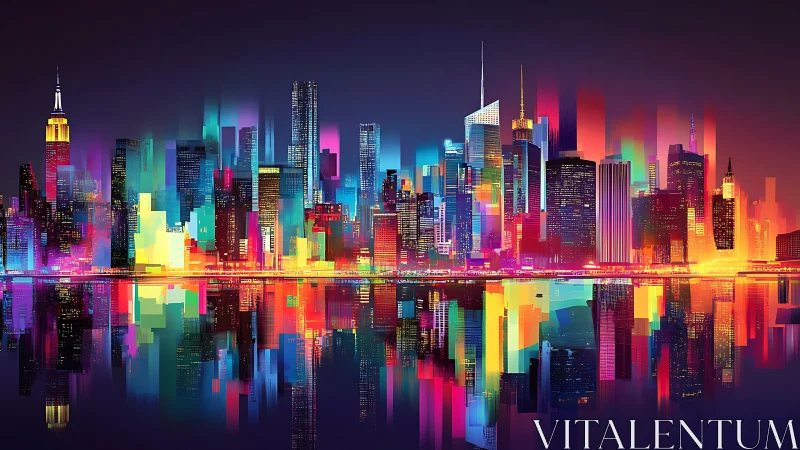 Chromatic spectral skyline with vectorial reflection mapping.