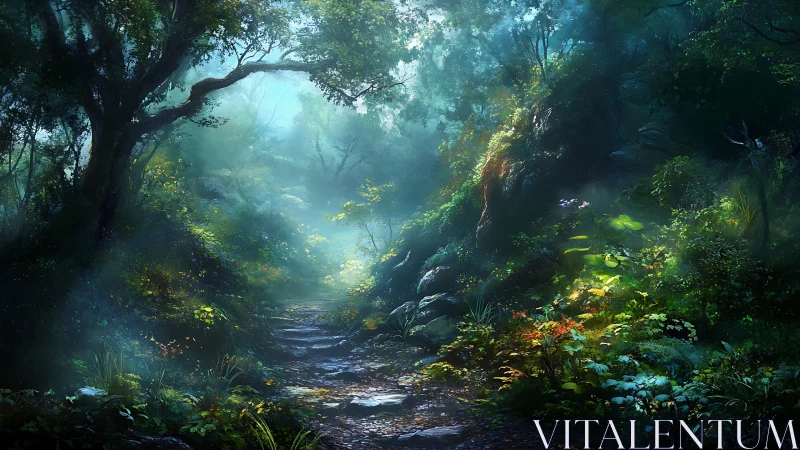 Misty Forest Trail Beckons With Ancient Majesty.