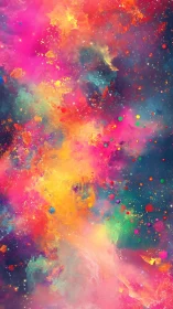 Color nebula pirouettes across a cosmic paint explosion