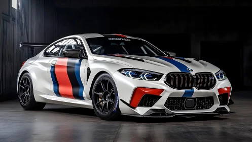 Track-born BMW coupe prowls in tricolor racing armor.
