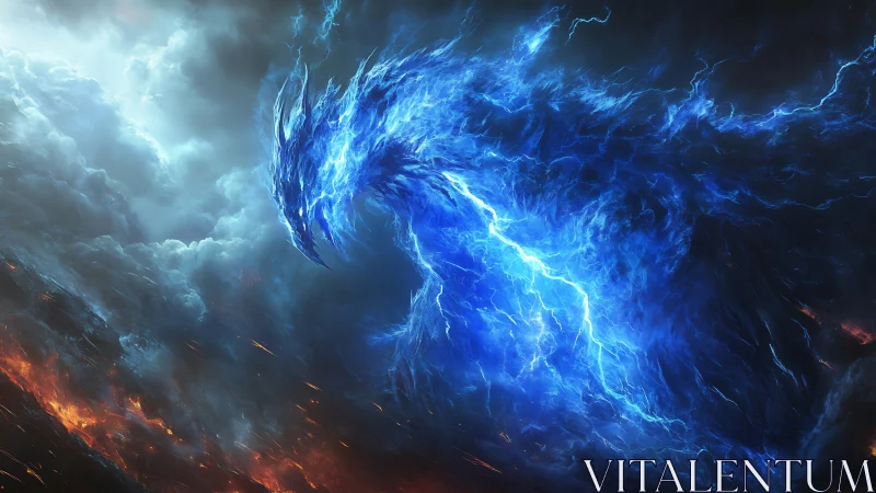 Storm-born electric dragon composed of searing blue plasma.
