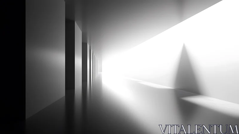Ethereal Corridor: Light and Shadow in Architectural Space