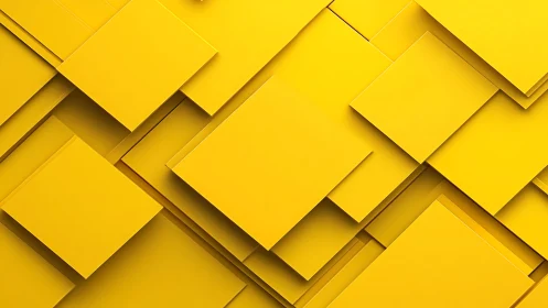 Layered yellow geometric planes form staggered low-relief structure