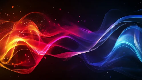 Vibrant energy waves flow across a luminous cosmic void