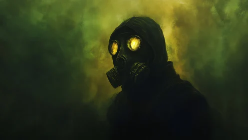 Fog-drenched wanderer studies poison light through goggles