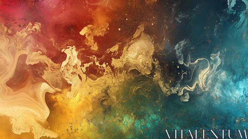 Swirling cosmic nebula flows across vibrant color spectrum