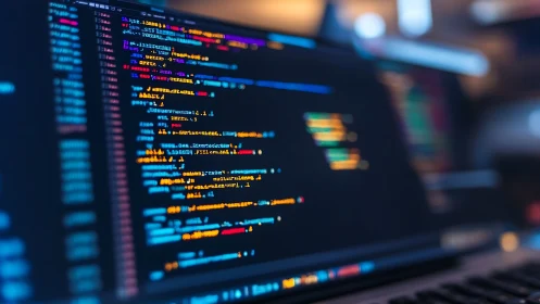 Neon code rivers glide across midnight developer screens