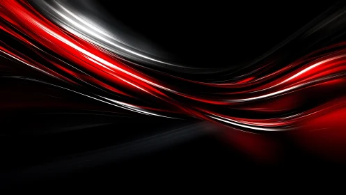 Dynamic Abstract Red and Black Wave Digital Artwork.