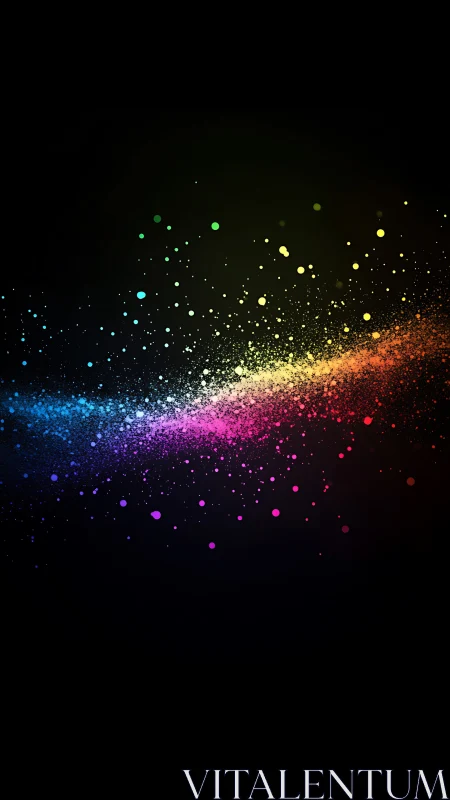 Diagonal spectrum dust trail cuts darkness with color