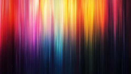 Vivid Vertical Light Streaks Abstract Art with Rainbow Colors.