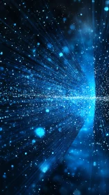 Cyberpunk lightstream tunnel in deep-space perspective.