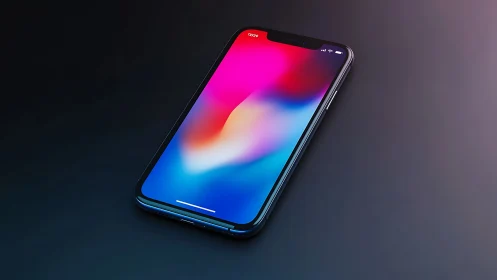 Modern Smartphone Glowing with Vibrant Rainbow Colors