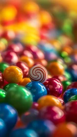 Colorful Candies and Lollipop in Sharp Focus.