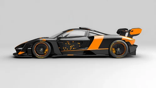 Midnight ember hypercar streaking in razor-bright profile.