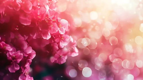 Pink Flowers with Soft Bokeh Background