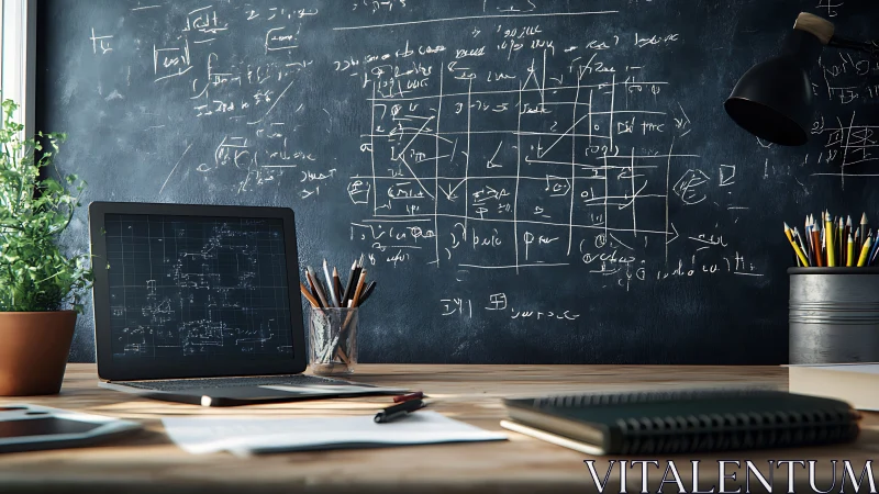 Curious workspace welcomes late night math ideas and notes