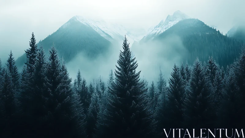 Misty Mountain Forest: Nature's Serene Alpine Wilderness
