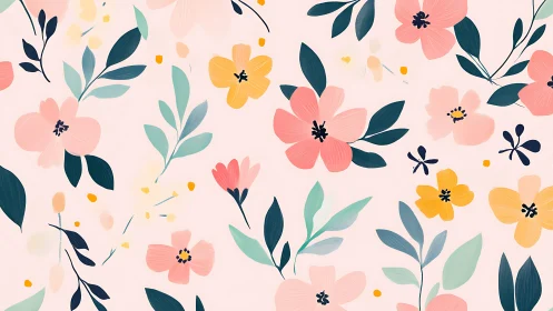 Botanical Vector Composition: Polychromatic Flora with Structured Layering.