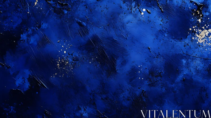 Midnight cobalt storm with scattered sparks of liquid gold.