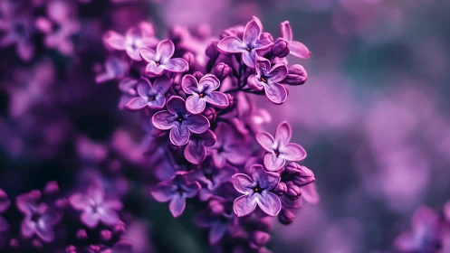 Purple Lilac Blooms Dance in Soft Focus Reverie.