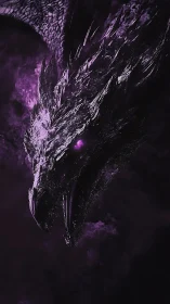 Voidborn amethyst dragon erupts from swirling cosmic shadow.