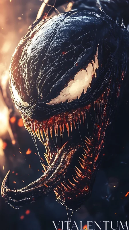 Infernal symbiote snarl amid sparks and molten shadow.