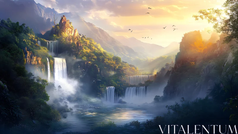 Cozy lakeside cottage glowing amid dreamy autumn colors.