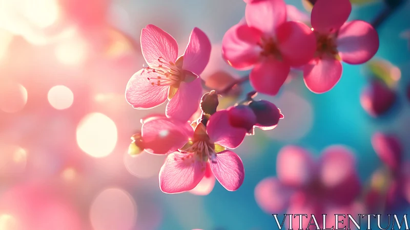 Pink Orchids Glowing in Soft Sunlight.
