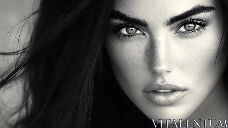 Intense monochrome portrait captures fierce feminine gaze