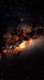 Dense galactic core exposes dust lanes and star-forming regions