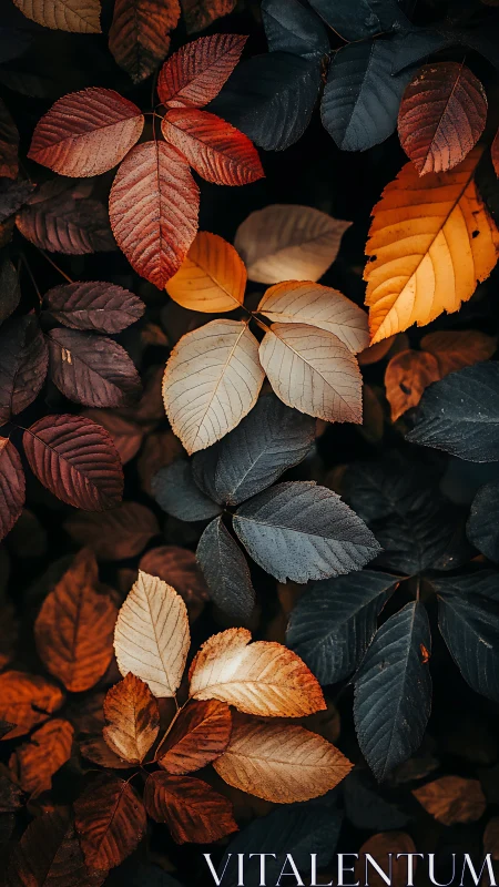 Autumn foliage study with rich bokeh and complementary hues.