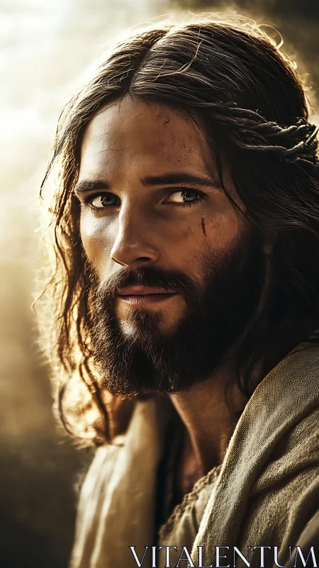 Bearded robed man in dramatic rim light and warm tones.