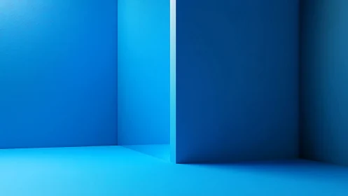 Minimalist blue corner with sharp geometric planes.