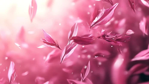 Pink abstract petals in soft focus digital background.