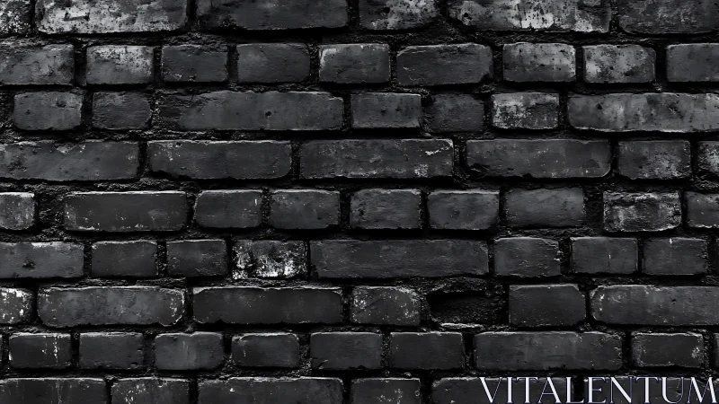 Dark weathered black brick wall with worn textured surface.
