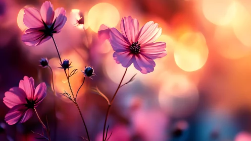Cosmos Flowers: Morphological Structure Rendered With Bokeh Displacement.