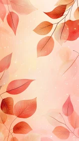 Red and orange gradient leaves frame soft glowing background