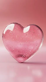 Radiant Pink Heart Glows with Gentle Sparkle