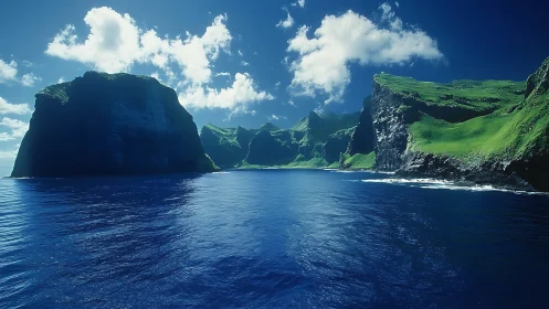 Majestic Sea Cliffs Frame Crystal Waters in Paradise