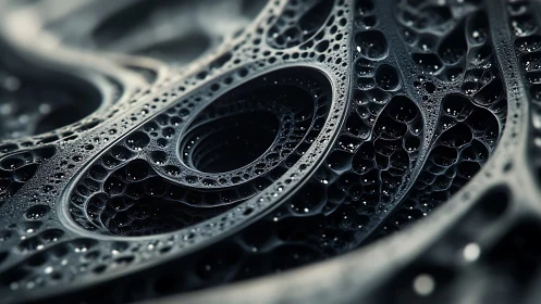 Parametric lattice macro reveals wet fractal cavities in metal