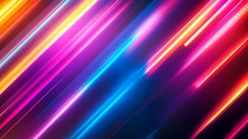 Neon light streaks race across a vibrant night backdrop