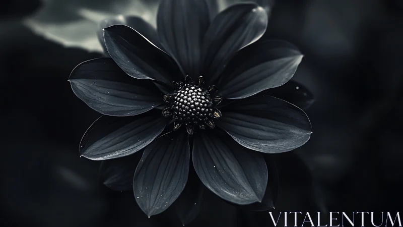 Obsidian Petals: Black Blossom's Luminescent Dance.