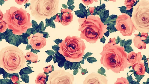 Layered Rose Composition: Digital Botanical Rendering with Radial Depth Variance